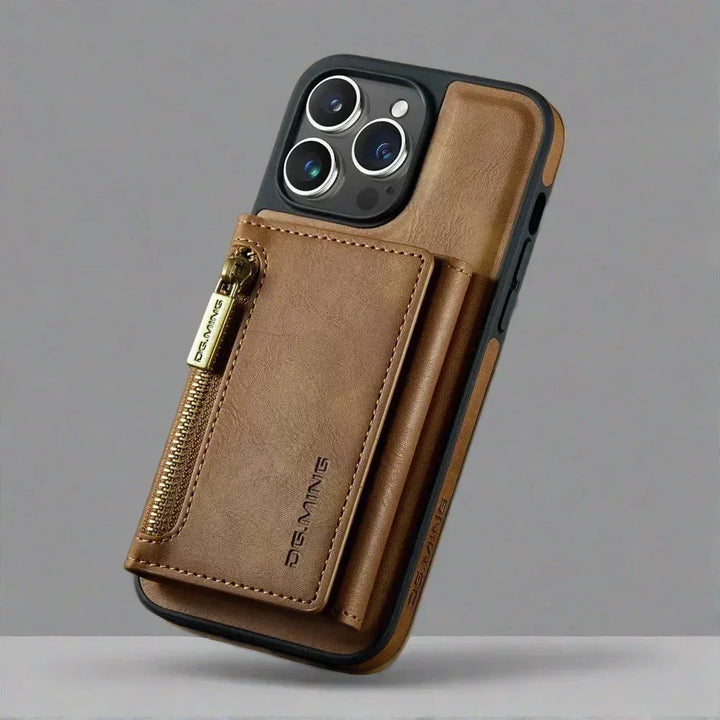 Kalsten | RFID iPhone Wallet Case | Removable Magnetic Leather Car Mount Shockproof Case