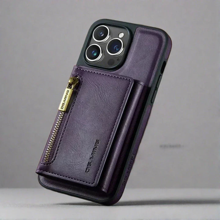 Kalsten | RFID iPhone Wallet Case | Removable Magnetic Leather Car Mount Shockproof Case