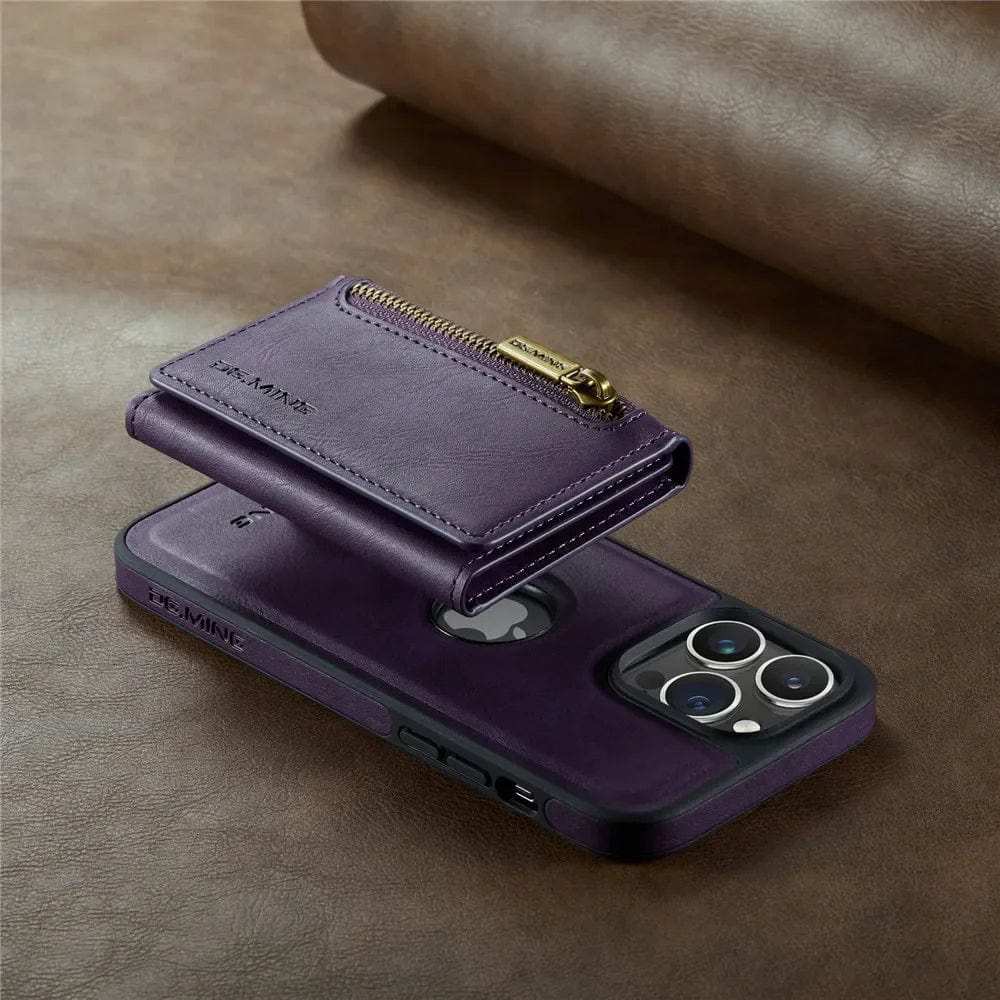 Kalsten | RFID iPhone Wallet Case | Removable Magnetic Leather Car Mount Shockproof Case