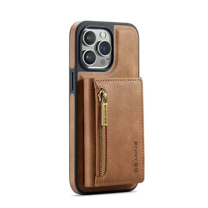 Kalsten | RFID iPhone Wallet Case | Removable Magnetic Leather Car Mount Shockproof Case