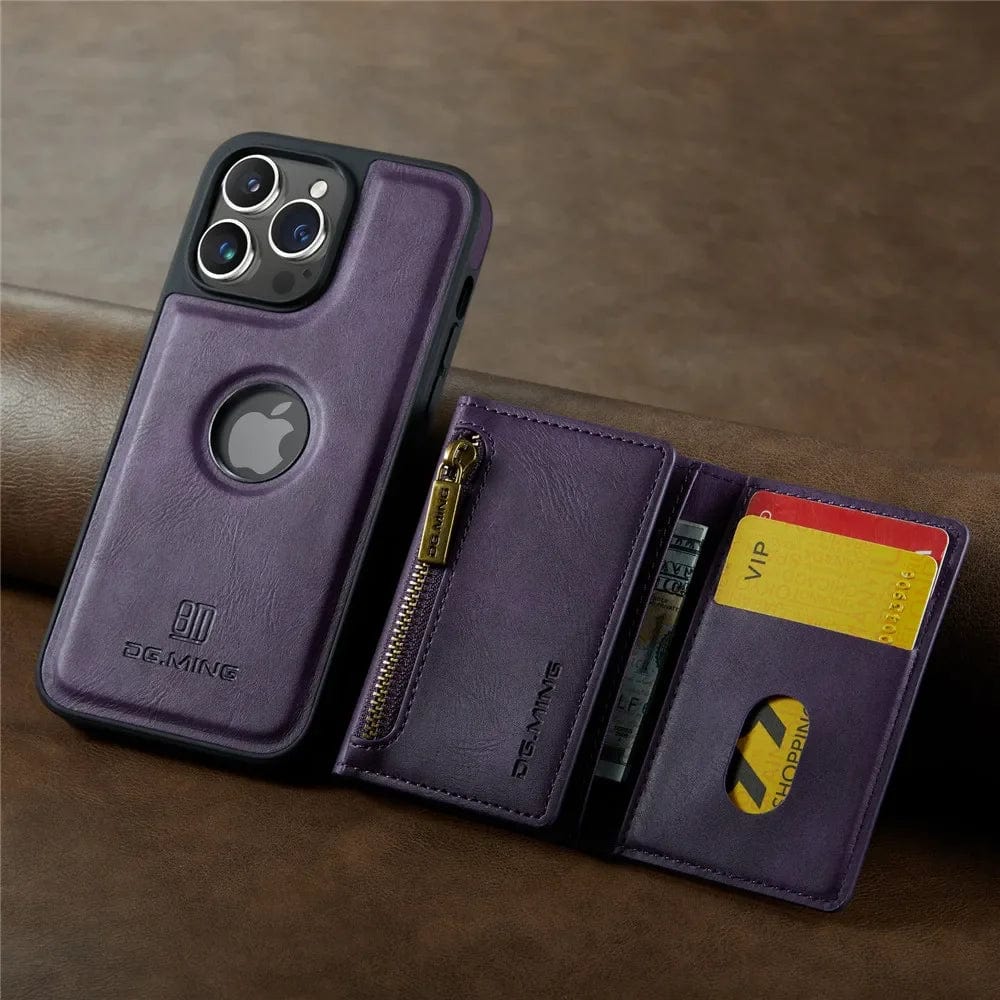 Kalsten | RFID iPhone Wallet Case | Removable Magnetic Leather Car Mount Shockproof Case