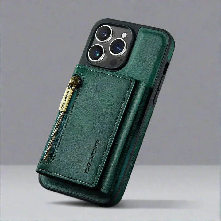 Kalsten | RFID iPhone Wallet Case | Removable Magnetic Leather Car Mount Shockproof Case