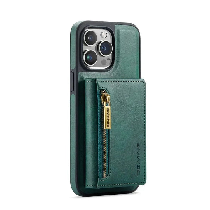 Kalsten | RFID iPhone Wallet Case | Removable Magnetic Leather Car Mount Shockproof Case