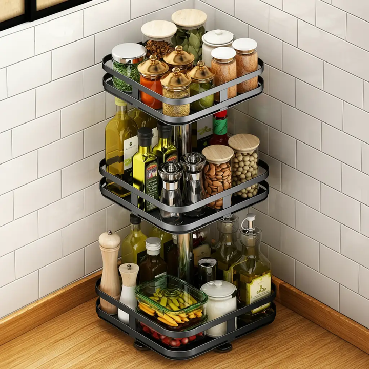 3-tier spice rack made of metal rotating | Kalsten