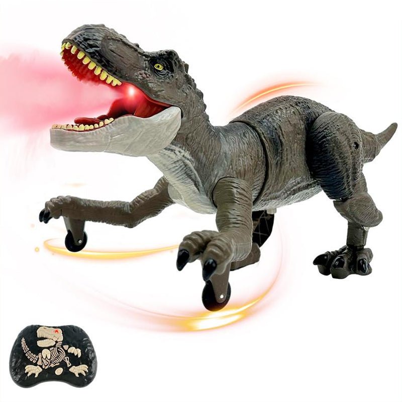 Skanto | Roarbot RC Dino – Remote Controlled Dinosaur with Light, Sound, and Mist Effects – Realistic Walking and Roaring Fun