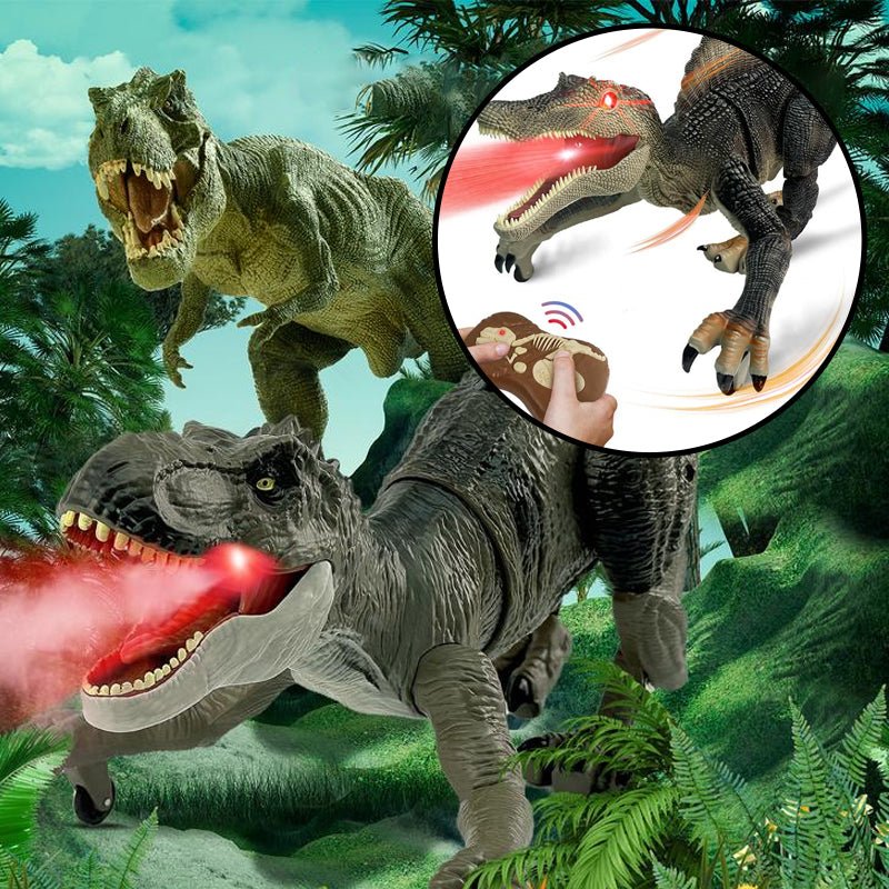Skanto | Roarbot RC Dino – Remote Controlled Dinosaur with Light, Sound, and Mist Effects – Realistic Walking and Roaring Fun