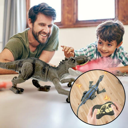 Skanto | Roarbot RC Dino – Remote Controlled Dinosaur with Light, Sound, and Mist Effects – Realistic Walking and Roaring Fun