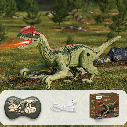 Skanto | Roarbot RC Dino – Remote Controlled Dinosaur with Light, Sound, and Mist Effects – Realistic Walking and Roaring Fun