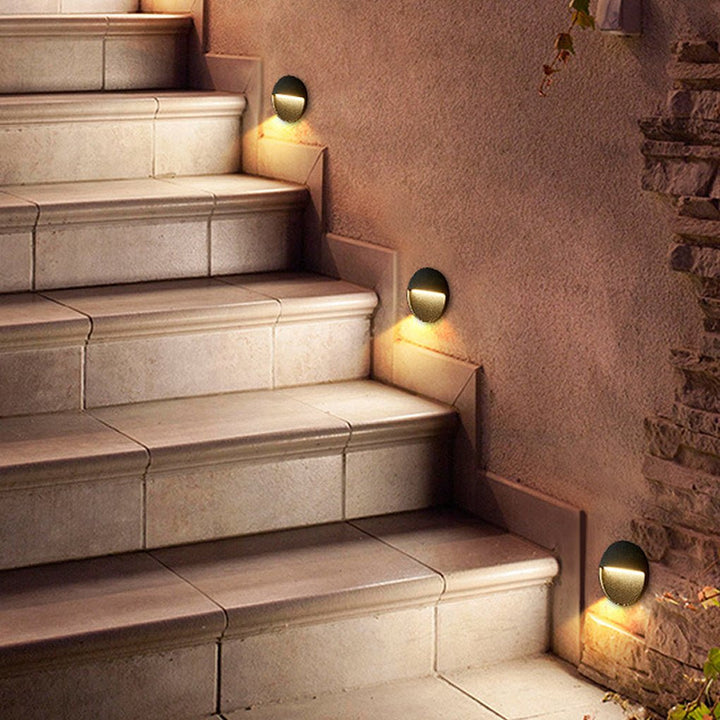 Round Creative Waterproof Stair Lights Outdoor Wall Lights Step Lights Stairway Sconces | Kalsten