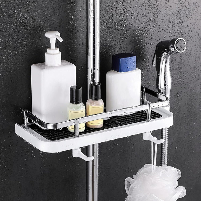 Bathroom Shelf Caddy for Shower Rail, No Drilling Pole Shower Storage Rack Holder | Kalsten