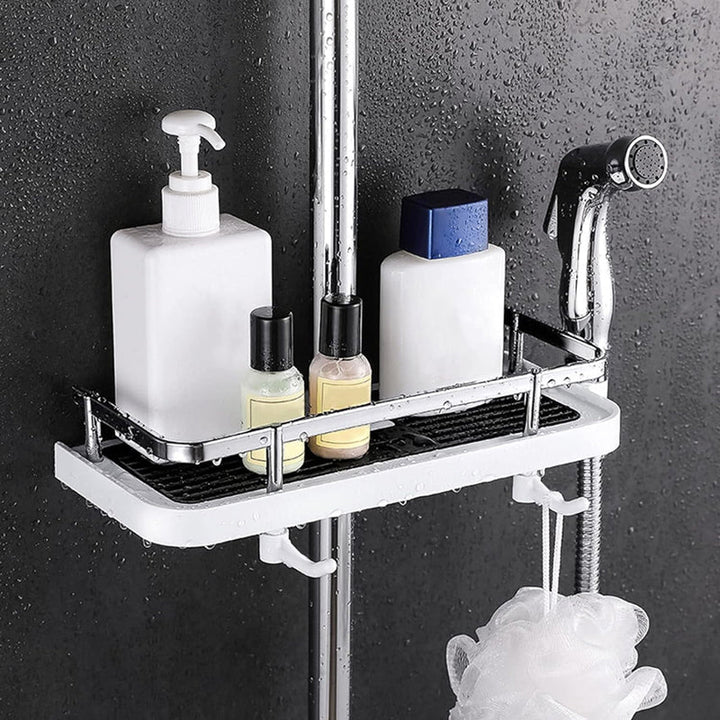 Bathroom Shelf Caddy for Shower Rail, No Drilling Pole Shower Storage Rack Holder | Kalsten