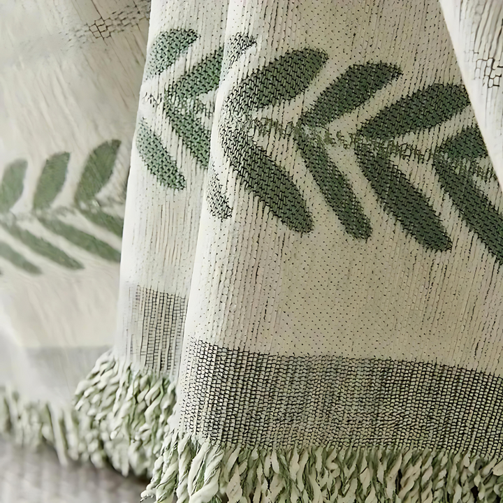 Rustic Cotton Sofa Cover with Tassels Kalsten