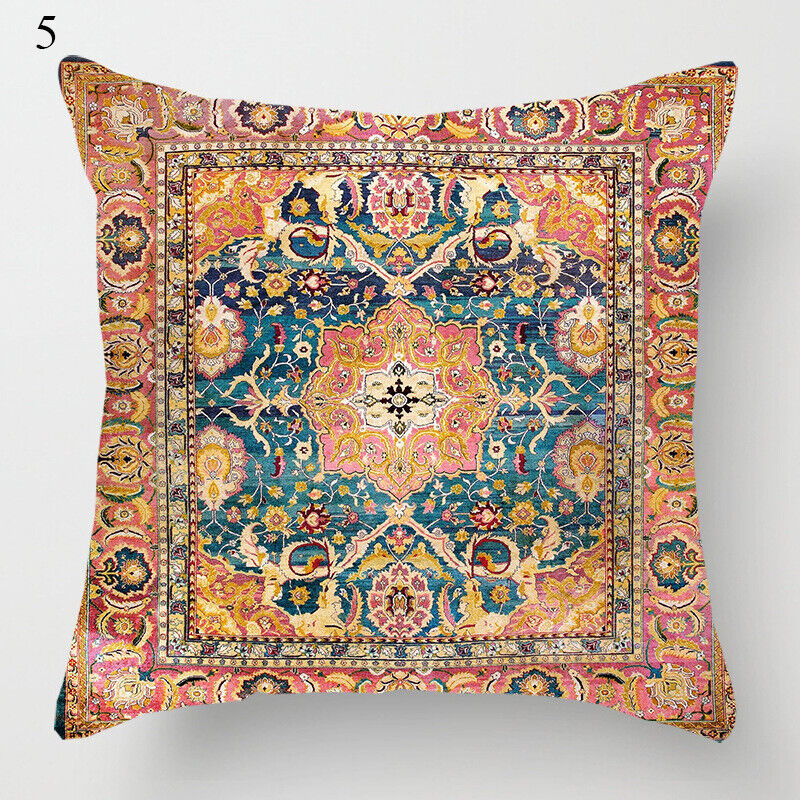 Ethnic Boho Mandala Print Linen Throw Pillow Case Sofa Cushion Cover Home Decor# Kalsten