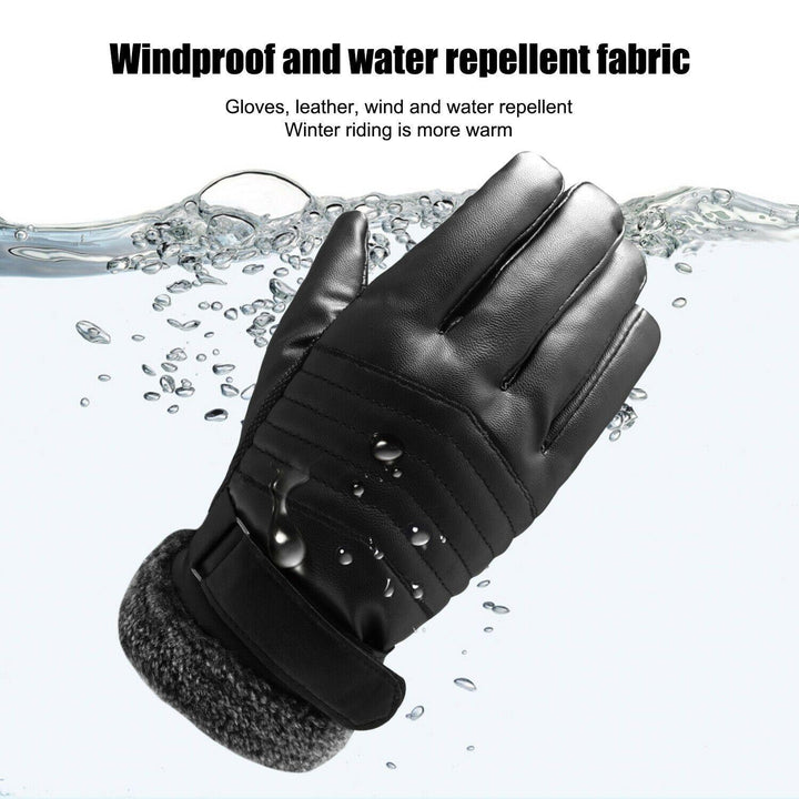 Waterproof Touchscreen Leather Ski Gloves – -30°C