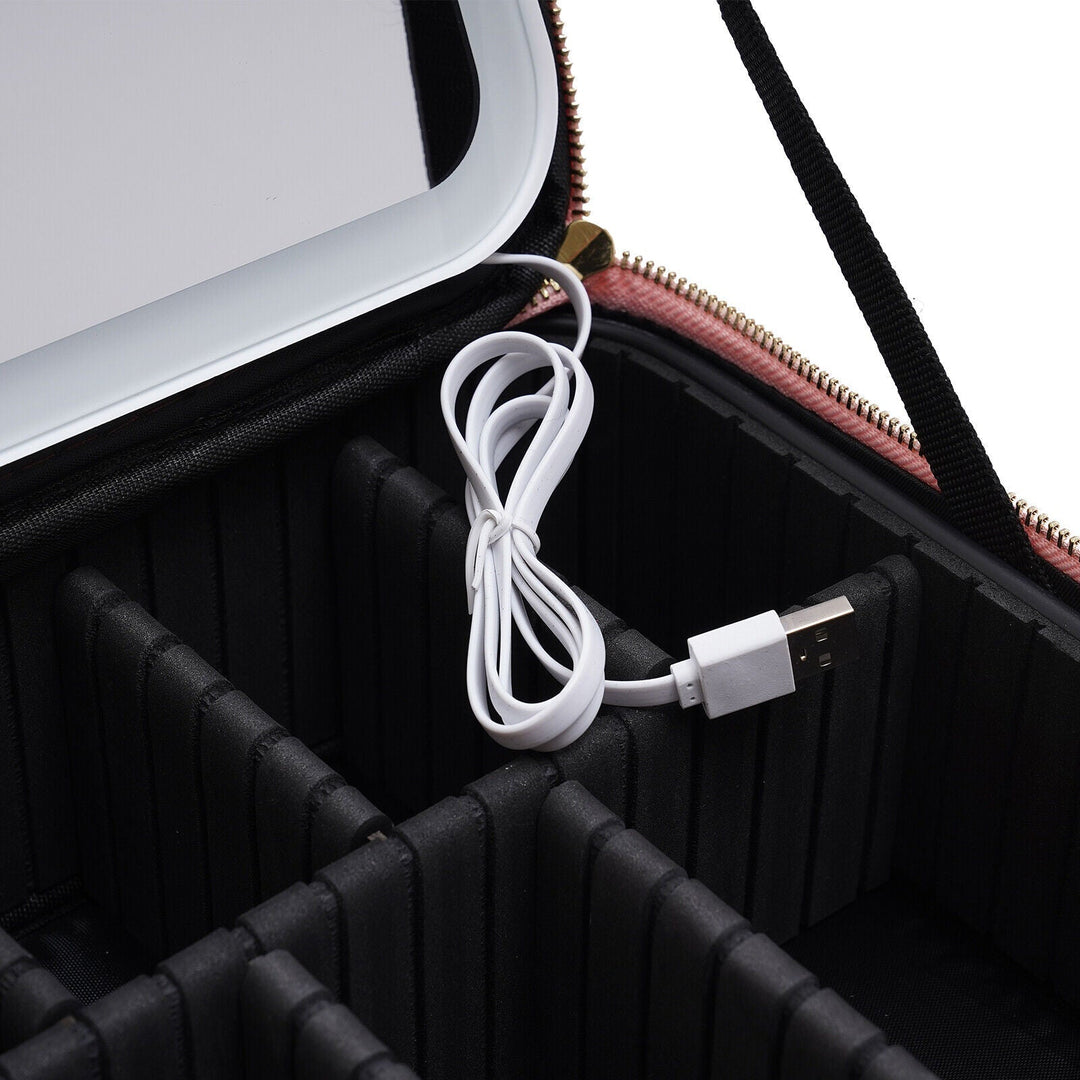 Travel Makeup Case with LED Light & Mirror Portable Kalsten