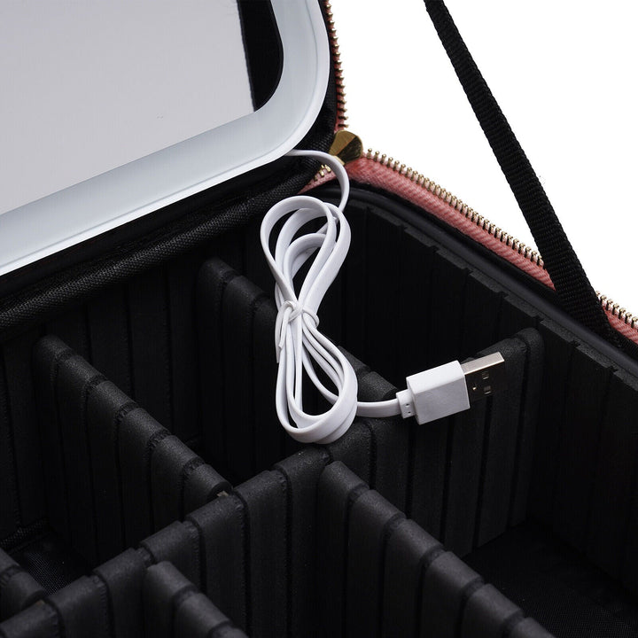 Travel Makeup Case with LED Light & Mirror Portable Kalsten