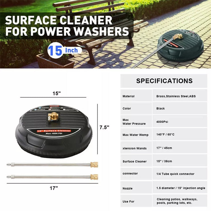 15 INCH SURFACE CLEANER PRESSURE WASHER - EASY INSTANT SETUP Kalsten