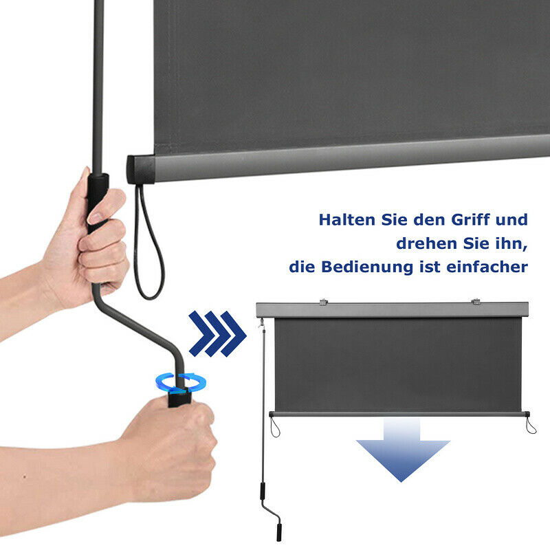 Vertical awning sun protection outdoor roller blind anthracite 2.5M*1.4M | Kalsten