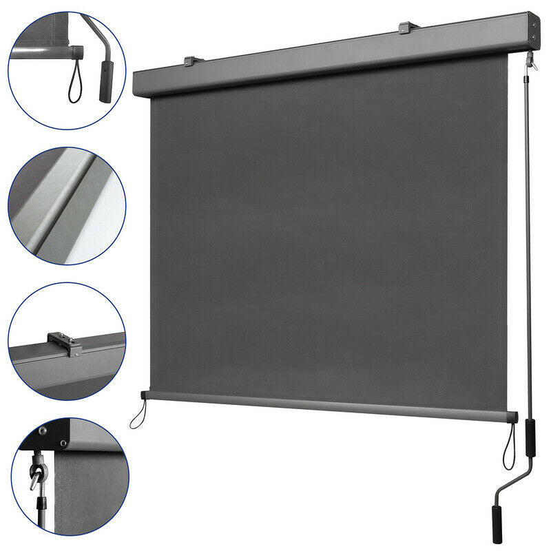 Vertical awning sun protection outdoor roller blind anthracite 2.5M*1.4M | Kalsten