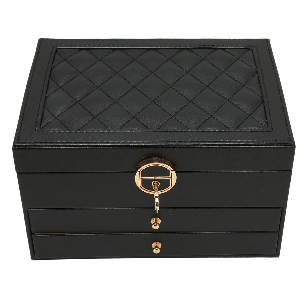Lockable Multi-Layer Leather Jewelry Box Kalsten