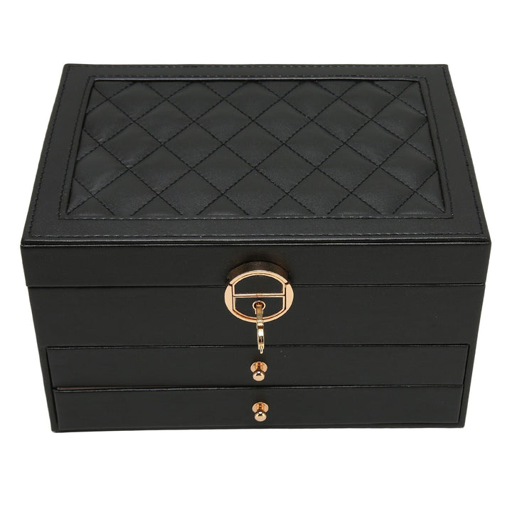 Lockable Multi-Layer Leather Jewelry Box Kalsten
