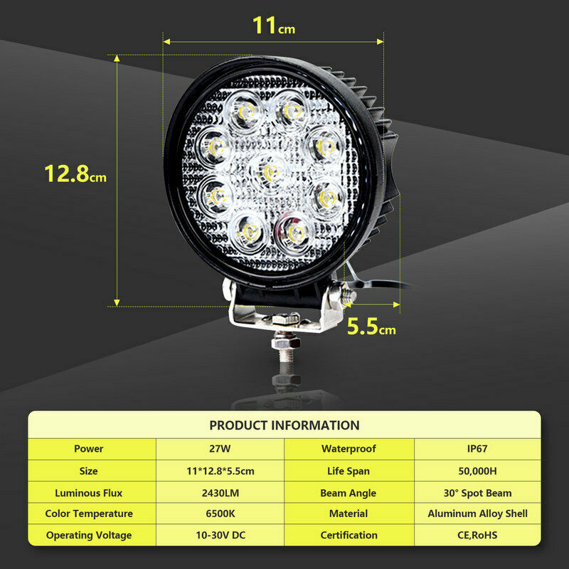 LED Work Spotlight 6X 27W Spotlight | Kalsten