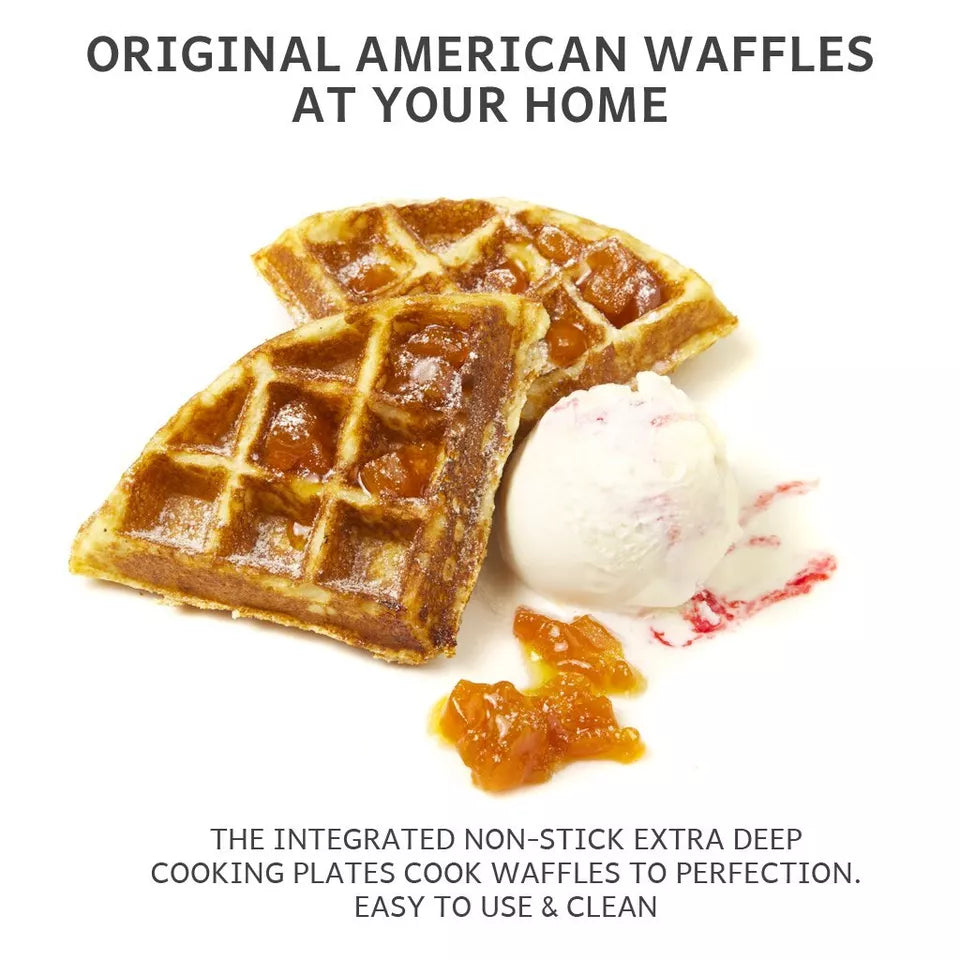 Skanto | Deep-Fill Waffle Maker | Non-Stick, Adjustable Temperature & Compact Design for Homemade Belgian Waffles