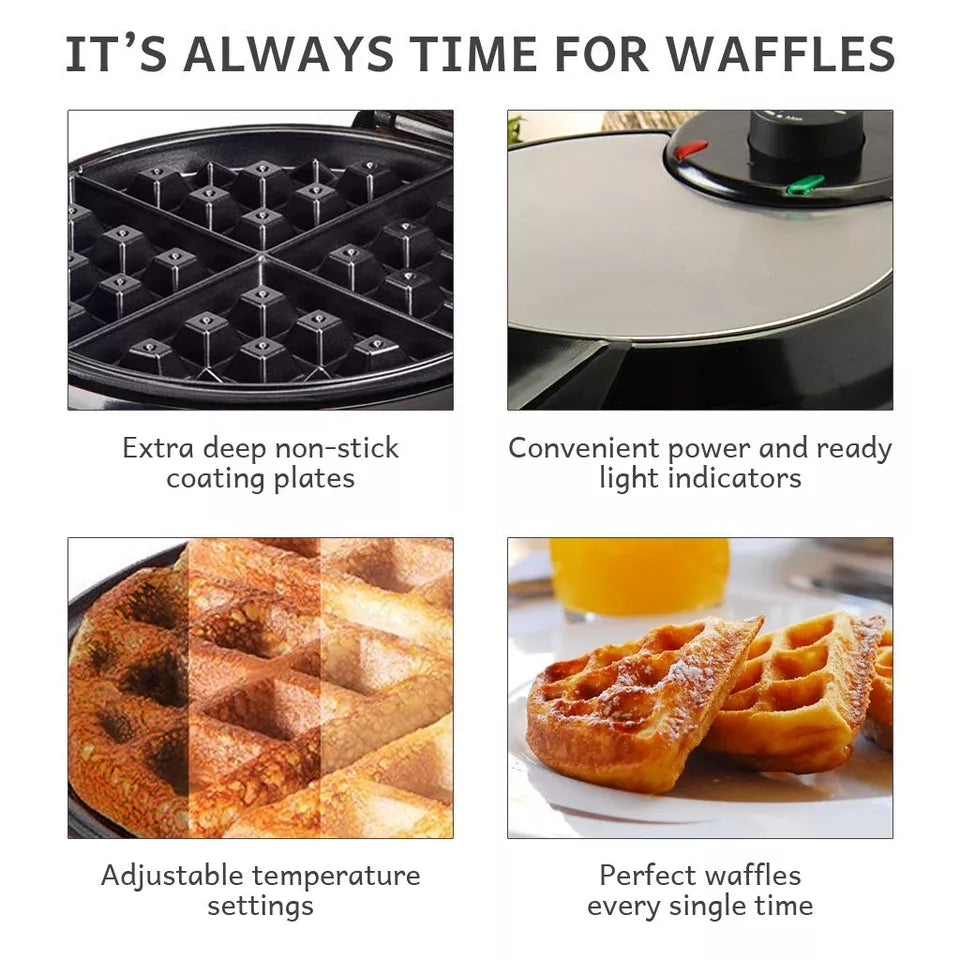 Kalsten | Deep-Fill Waffle Maker | Non-Stick, Adjustable Temperature & Compact Design for Homemade Belgian Waffles