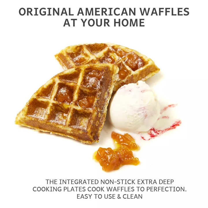 Kalsten | Deep-Fill Waffle Maker | Non-Stick, Adjustable Temperature & Compact Design for Homemade Belgian Waffles