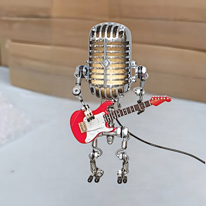 Table Lamp Robot Sculpture Metal Guitar Light | Kalsten
