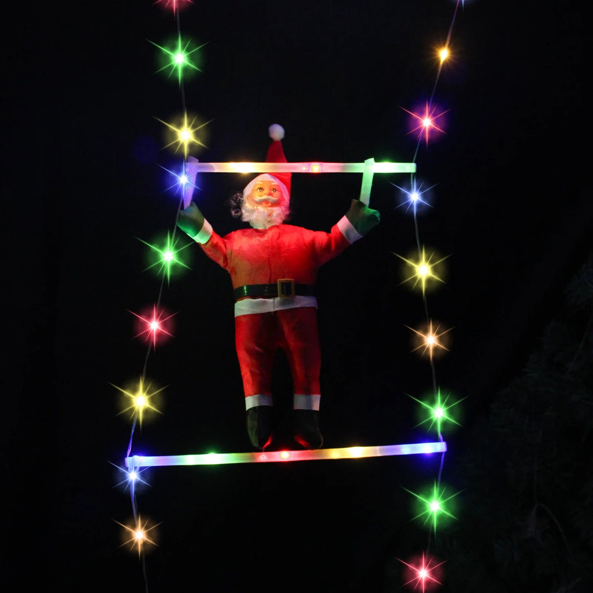 Skanto | Santa Climbing Ladder with LED – 8 Mode Outdoor Christmas Decoration