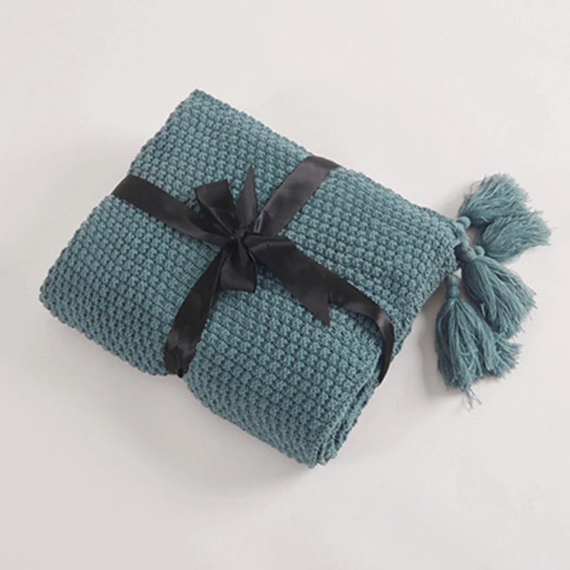 Kalsten | Scandinavian Knitted Wool Blanket - Aurora