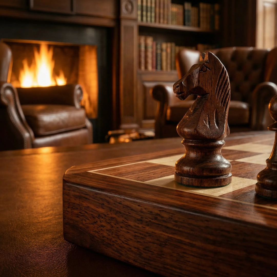 Wooden chess set foldable with chess pieces | Kalsten