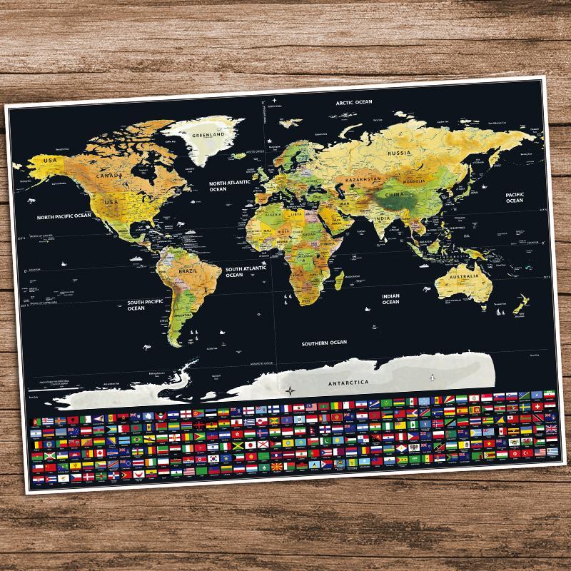 Scratch Off World Map Poster | Kalsten