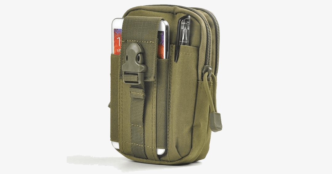 Kalsten | Military Waist Bag - Made of Nylon - Waterproof Design - Zipper Closure - Attach with Belt - Travel Gear - Outdoor - Available in 3 Colors