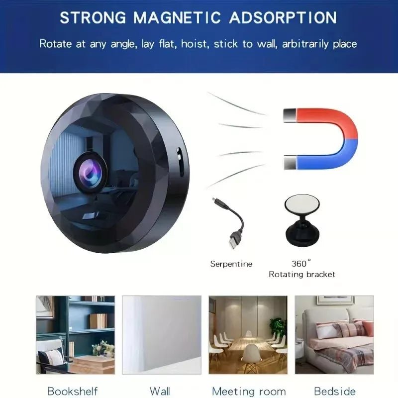 Kalsten | OPTIGUARD – Magnetic Mini WiFi Camera 1080P HD with Night Vision & Motion Detection