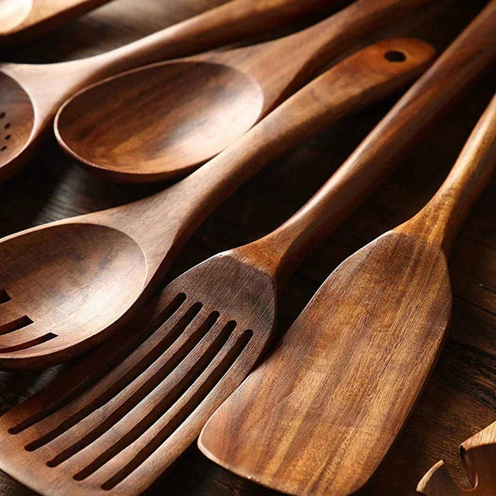 Teak Wood Kitchen Utensil Set