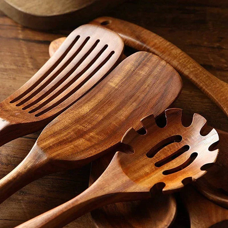 Teak Wood Kitchen Utensil Set