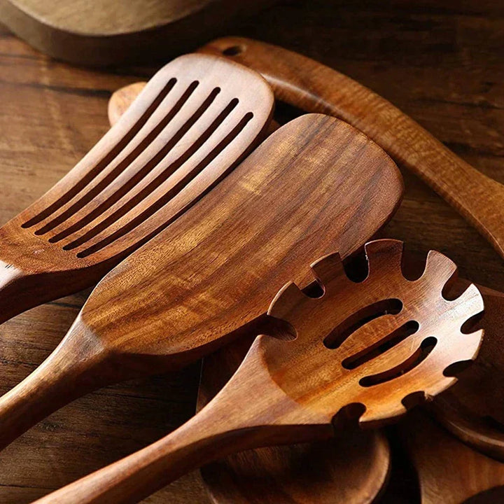 Teak Wood Kitchen Utensil Set