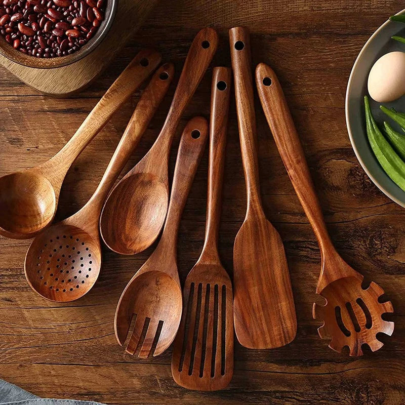 Teak Wood Kitchen Utensil Set