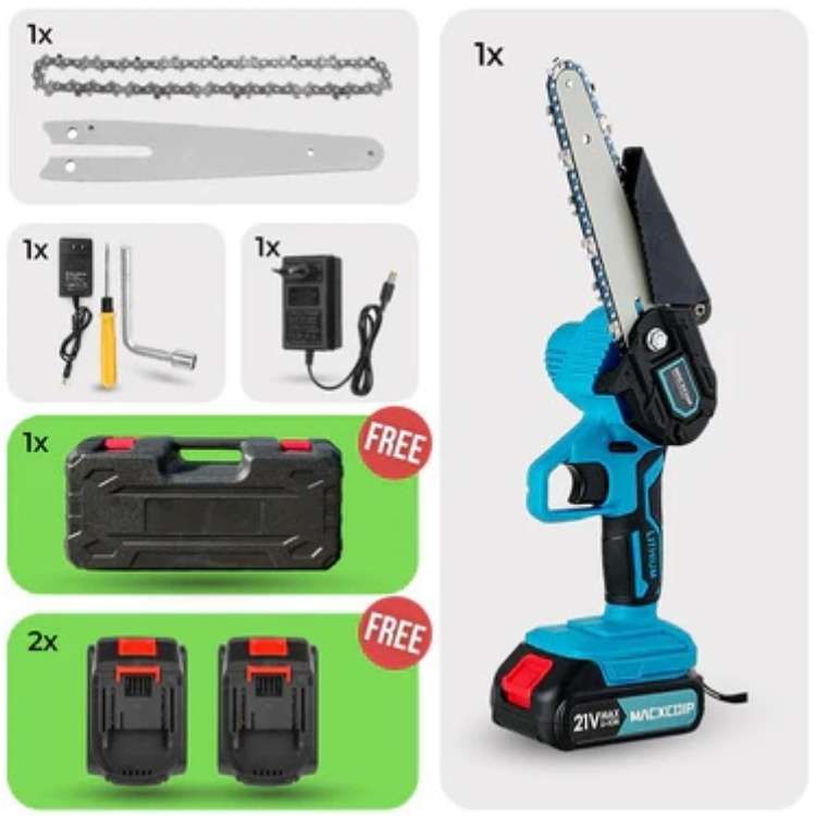 Kalsten | Cordless Electric Chainsaw | Lightweight, Ergonomic Design & Ideal for Effortless Pruning and Trimming