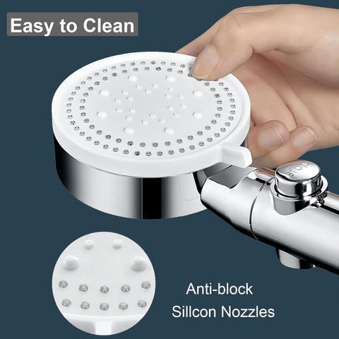 Kalsten | 5-Mode Shower Head for Low Pressure | Stop Button for Easy Water Control