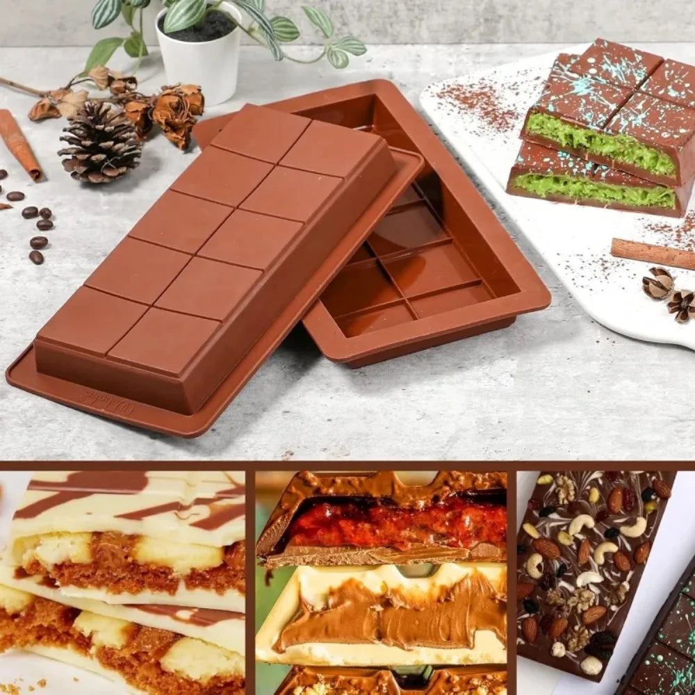 Silicone Chocolate Bar Mold Break-Apart Rectangle Mold Wax Melt Molder | Kalsten