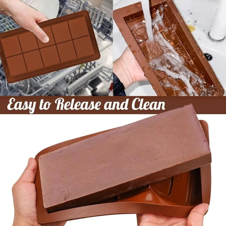Silicone Chocolate Bar Mold Break-Apart Rectangle Mold Wax Melt Molder | Kalsten