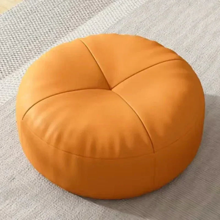 Zen Cushion – Round Japanese Sitting Cushion made of Nappa Leather in Tatami Style | Kalsten