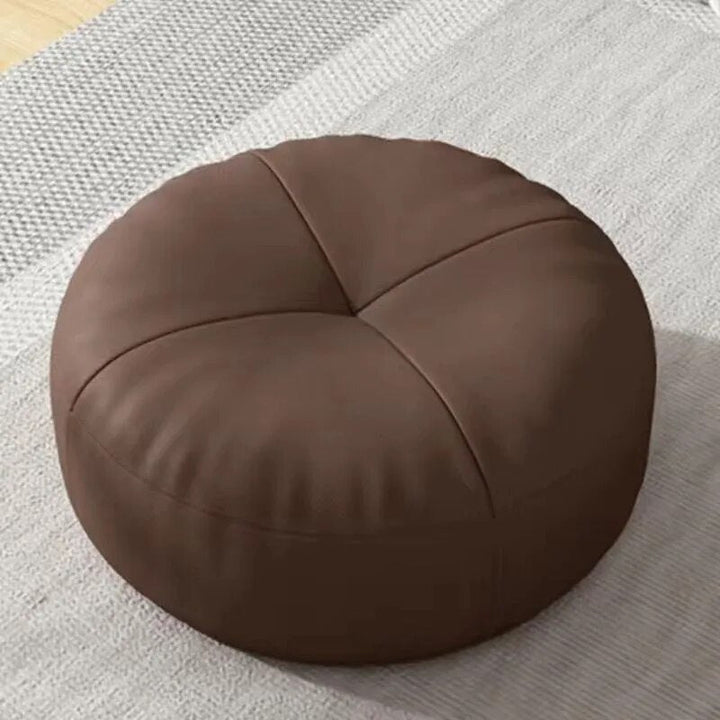 Zen Cushion – Round Japanese Sitting Cushion made of Nappa Leather in Tatami Style | Kalsten