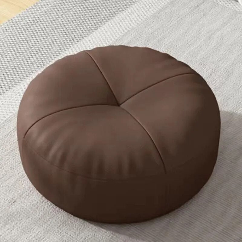 Kalsten | Zen Cushion – Round Japanese Seat Cushion made of Nappa Leather in Tatami Style