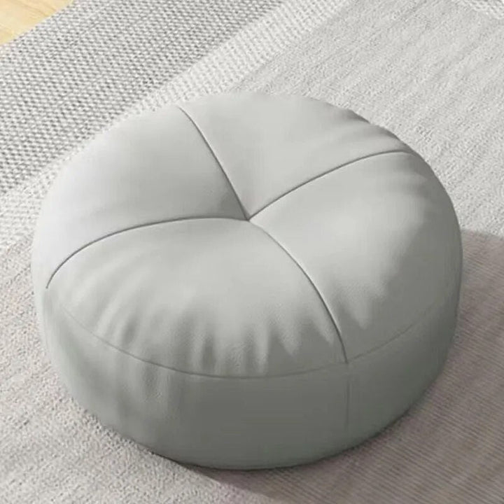 Zen Cushion – Round Japanese Sitting Cushion made of Nappa Leather in Tatami Style | Kalsten
