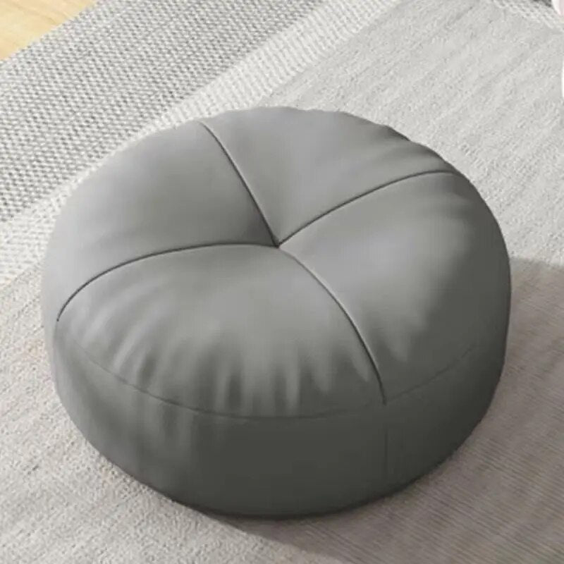 Zen Cushion – Round Japanese Sitting Cushion made of Nappa Leather in Tatami Style | Kalsten