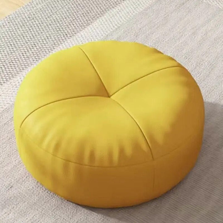 Zen Cushion – Round Japanese Sitting Cushion made of Nappa Leather in Tatami Style | Kalsten